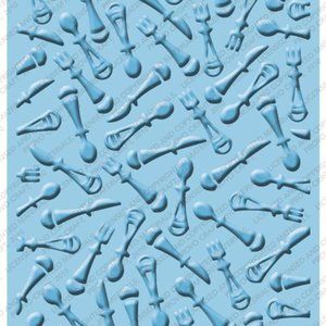 Cuttlebug 4” x 6” KNIVES & SPOONS embossing folder